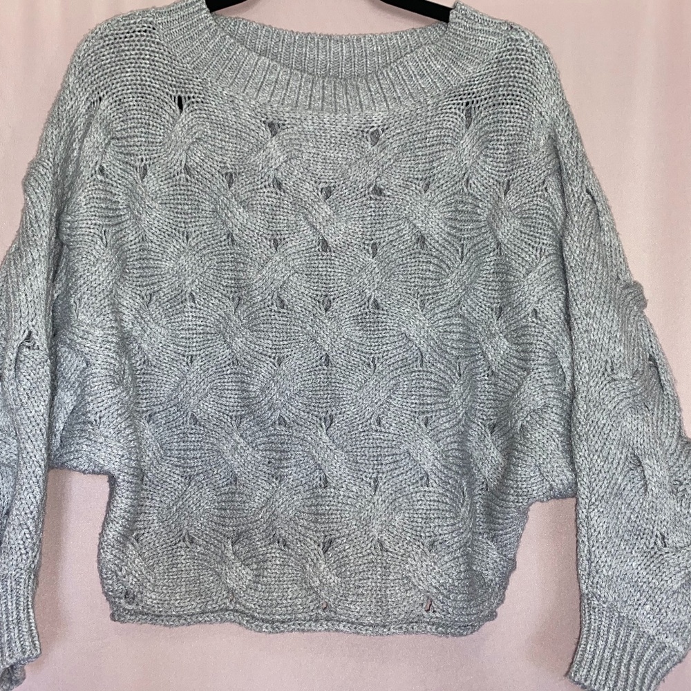 Thick grey Oversized Knit Sweater